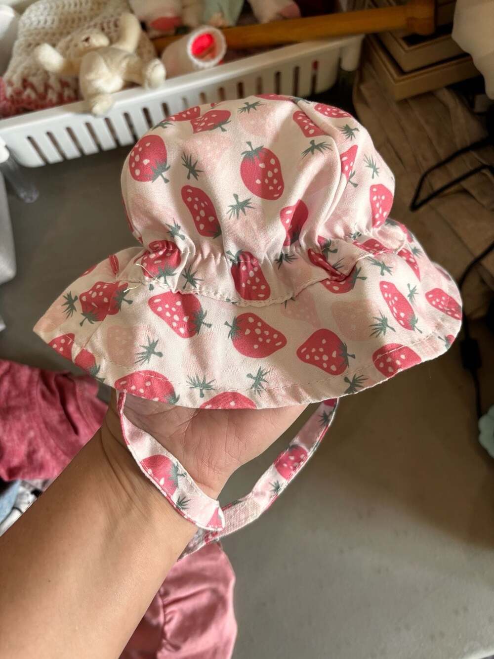 Angel Dear Strawberry Bliss Wide Brim Sun Hat
